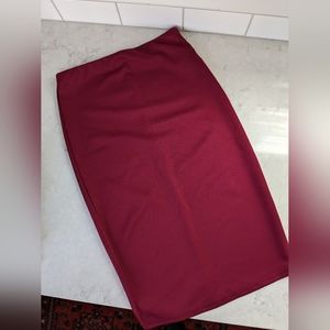 Maroon pencil skirt